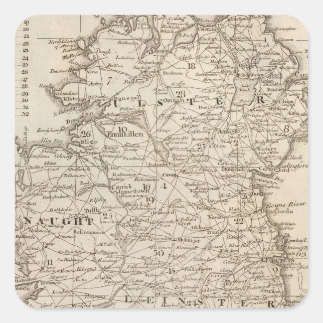 Irland Quadratischer Aufkleber (Vorderseite)