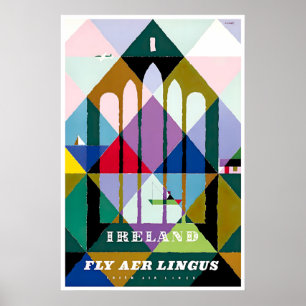 Irland Reiseplakat Irische Kunst Aer Lingus Druck Poster
