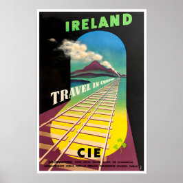 Irland Reiseplakat Irische Kunst CIE Eisenbahn Dru Poster