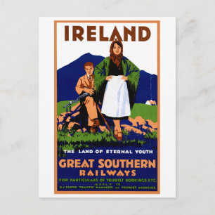 Irland Restauriertes Vintage-Reiseposter Postkarte