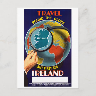 Irland Restauriertes Vintage-Reiseposter Postkarte