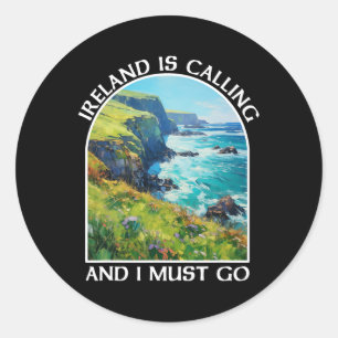 Irland ruft an und ich muss den St. Patrick's Day Runder Aufkleber