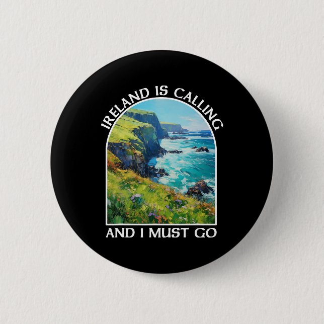 Irland ruft und ich muss gehen St. Patrick's Day Button (Vorderseite)