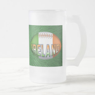 Irland Rugby Ball Mattglas Bierglas