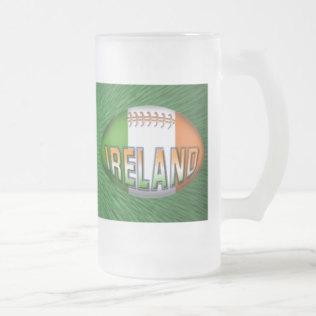 Irland Rugby Ball Mattglas Bierglas (Rechts)