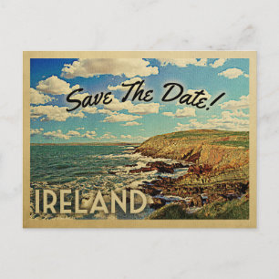 Irland Save the Date Vintage Postkarten