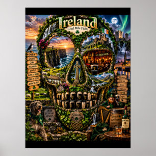 Irland Schädel Kunstprint State of Mind Poster