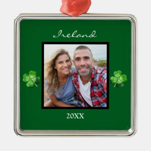 Irland Shamrock-Foto-Ornament Ornament Aus Metall
