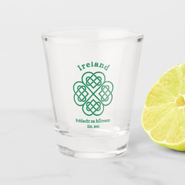 Irland Shotglas, keltisches Shot-Glas Schnapsglas (Vorderseite)