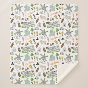 Irland-Skizze-Gekritzel-Muster Sherpadecke
