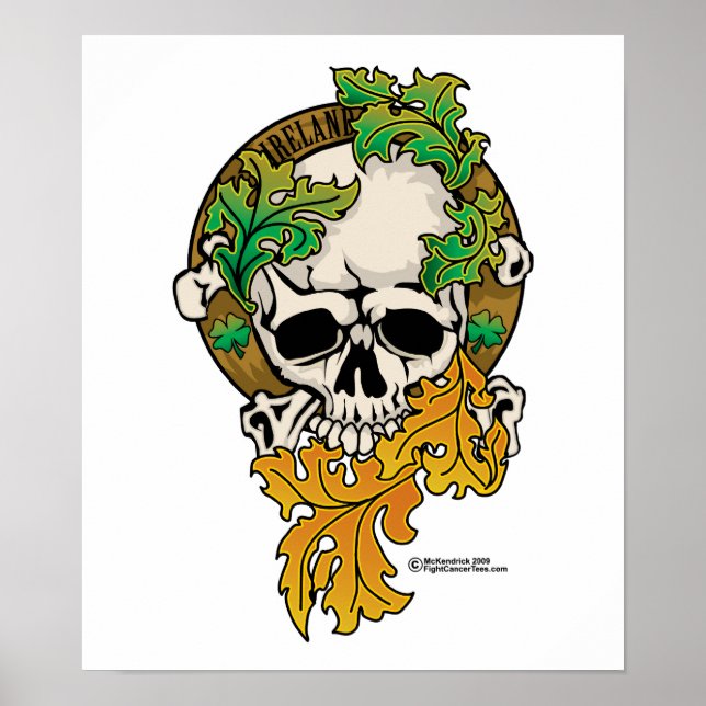 Irland Skull Tattoo Poster (Vorne)