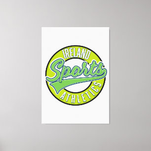 Irland Sport Athletik Vintage-Logo Leinwanddruck