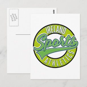 Irland Sport Athletik Vintage-Logo Postkarte