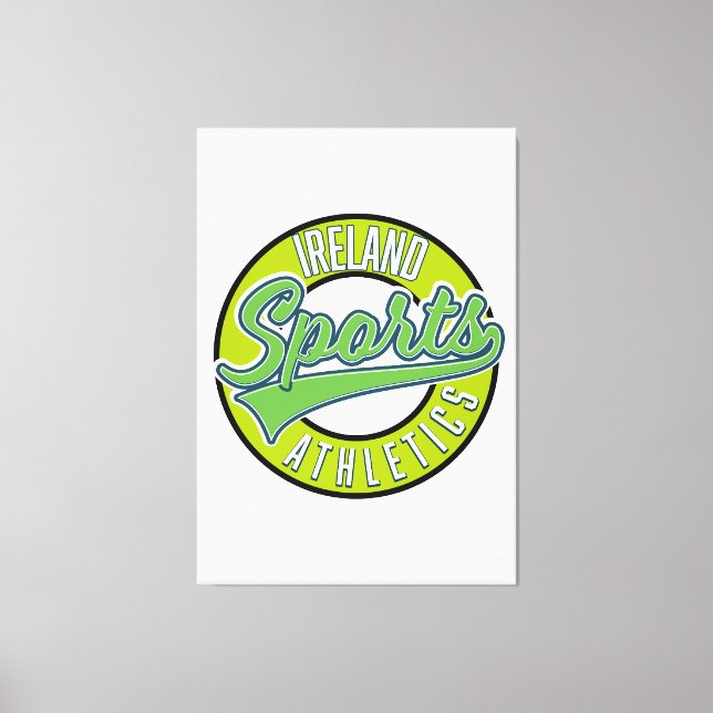 Irland Sportathletic Vintages Logo Leinwanddruck (Vorderseite)