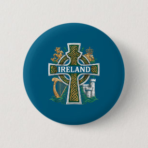 Irland St. Patrick Tag keltisches Kreuz grünes Fei Button