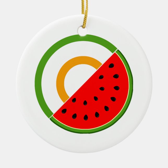IRLAND STEHT MIT PALÄSTINA - Wassermelone Keramik Ornament (Vorne)