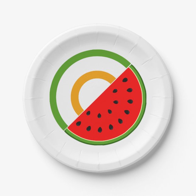 IRLAND STEHT MIT PALÄSTINA - Wassermelone Pappteller (Vorderseite)