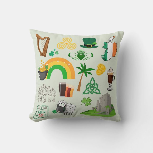 Irland Symbole Kissen (Vorderseite)