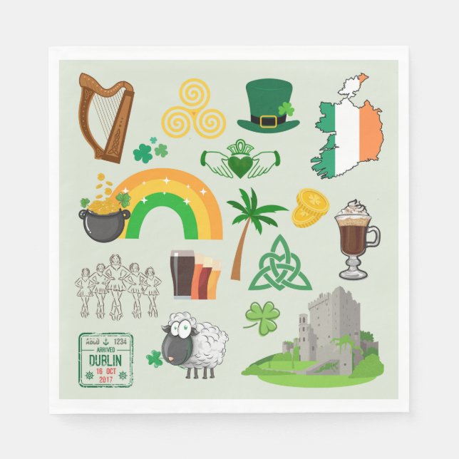 Irland Symbole Serviette (Vorderseite)