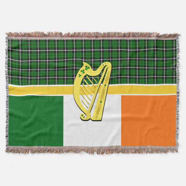 Irland Tartan, Flagge, keltische, irische Harfe, K Decke (Vorderseite)