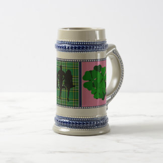 Irland Tartan, Kleeblatt Klee, Flusstänzer Bierglas