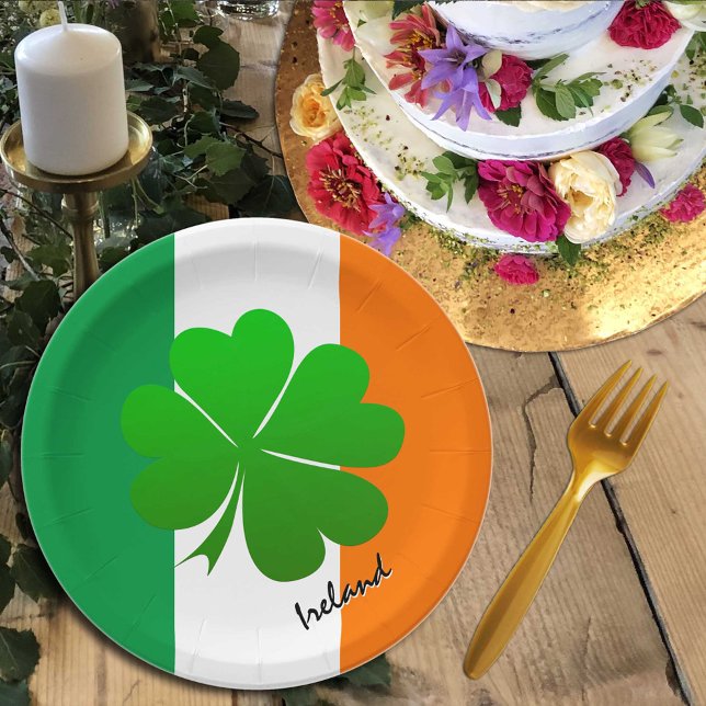 Irland Teller, Kleeblatt, Party unter irischer Fla Pappteller (Von Creator hochgeladen)