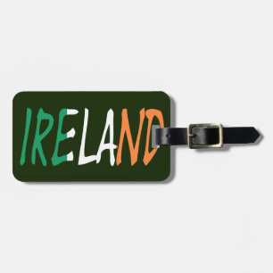 Irland überlagerte sich auf der irischen Flagge Cu Gepäckanhänger