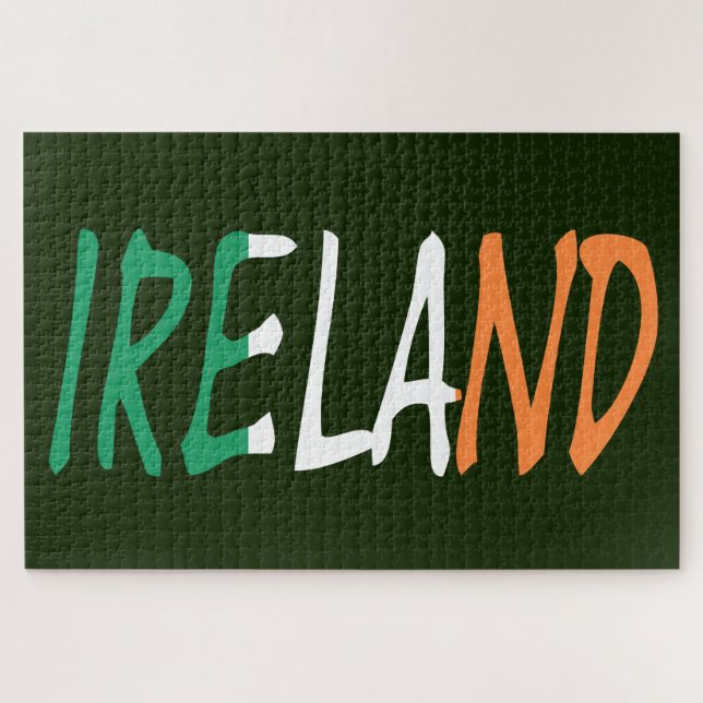 Irland überlagerte sich auf irischer Flagge 20x30  Puzzle (Horizontal)