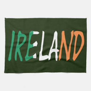 Irland überschneidet sich auf irischem Flaggenmark Geschirrtuch