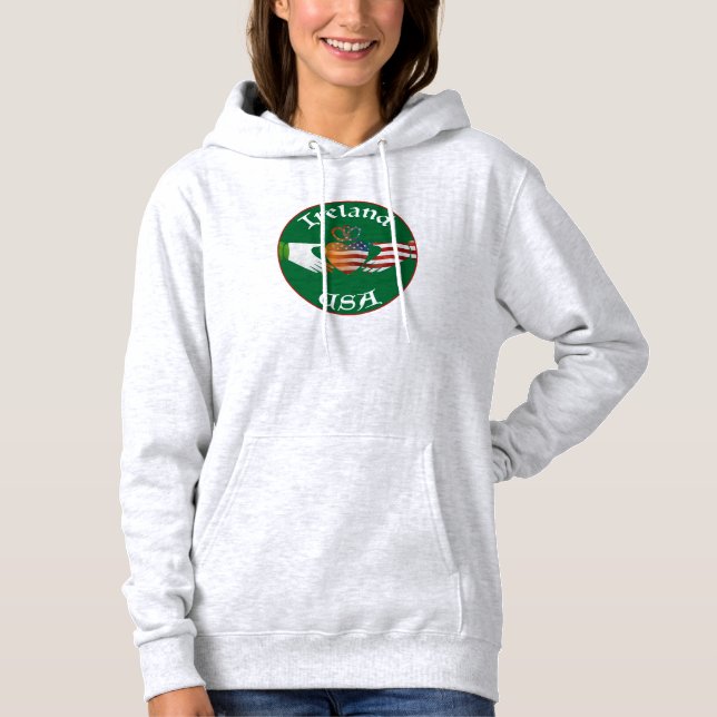 Irland USA Claddagh Hoodie (Vorderseite)