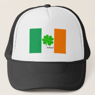 Irland & vierblättriges Kleeblatt, irische Flagge/ Truckerkappe