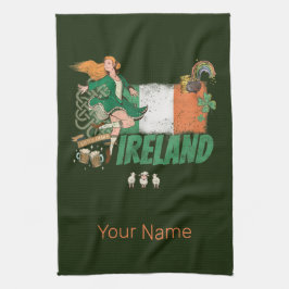 Irland Vintage Flagge St. Patrick's Day Retro Geschirrtuch