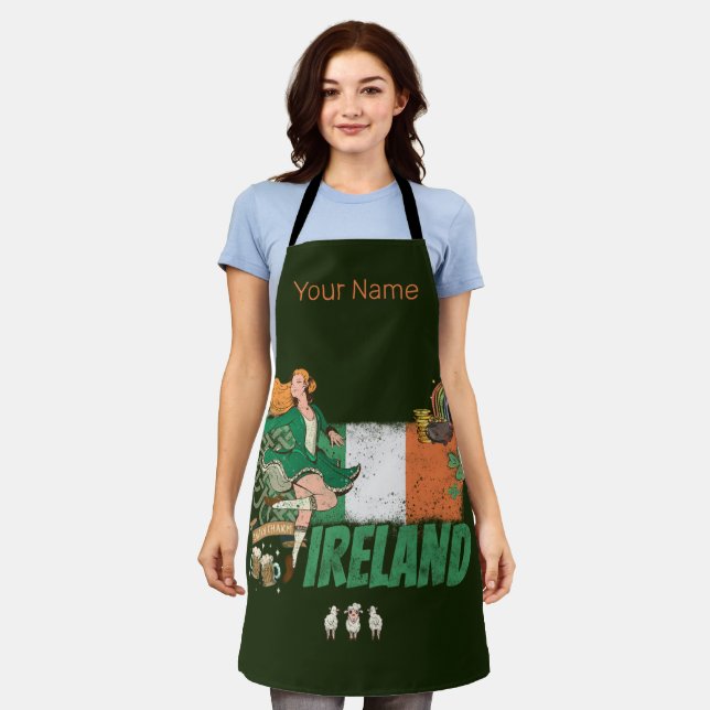 Irland Vintage Flagge St. Patrick's Day Retro Schürze (Getragen)