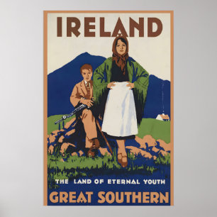 Irland Vintage Reiseplakat Druck Poster