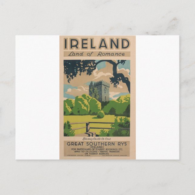 Irland Vintage Travel Postkarte (Vorderseite)