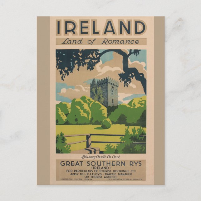 Irland Vintage Travel Postkarte (Vorderseite)