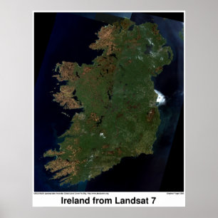 Irland von Landsat 7 Poster