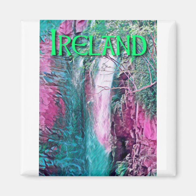 Irland Wasserfallmalerei Magnet (Vorne)