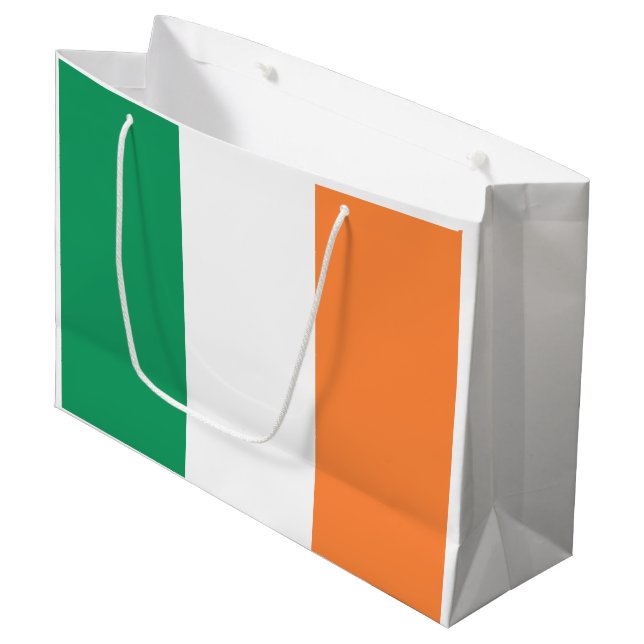 Irlandflagge Große Geschenktüte (Vorderseite Schrägansicht)