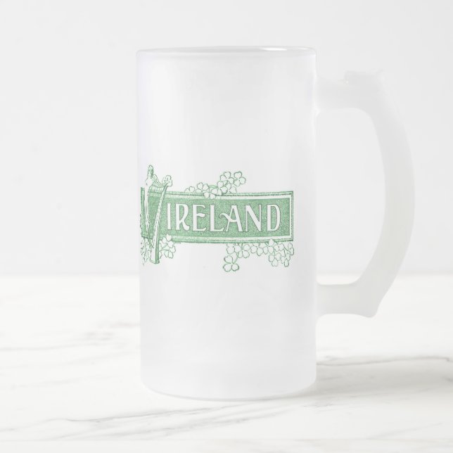 Irlandmattierte GlasTasse Mattglas Bierglas (Rechts)