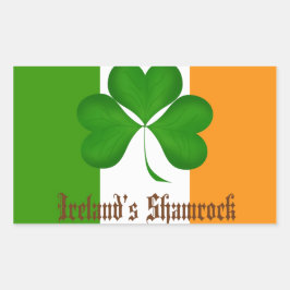 Irlands Flag- und Kleeblatt-Geschenke Rechteckiger Aufkleber