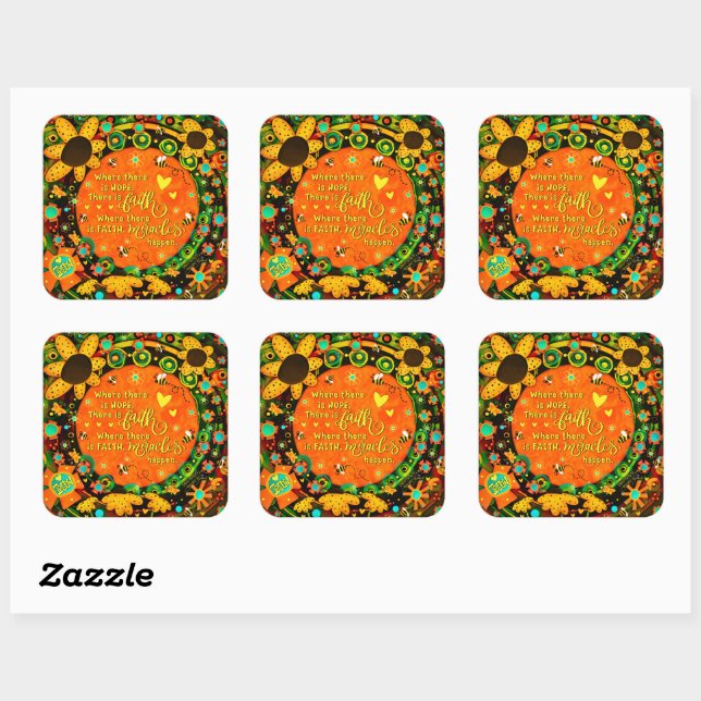 Irlands Glaubenstreich Quadratischer Aufkleber (Blatt)