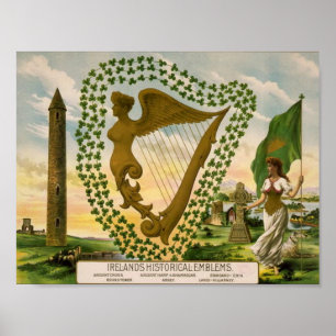 Irlands historische Embleme Poster
