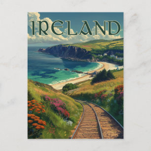 Irlands Küstenlinie Vintage Reise Postkarte
