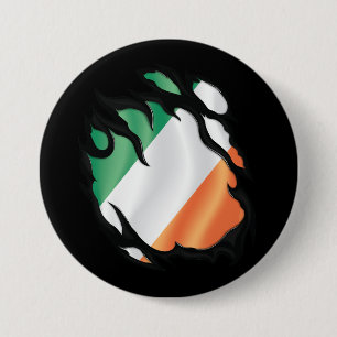Irlands Rippfahne Button