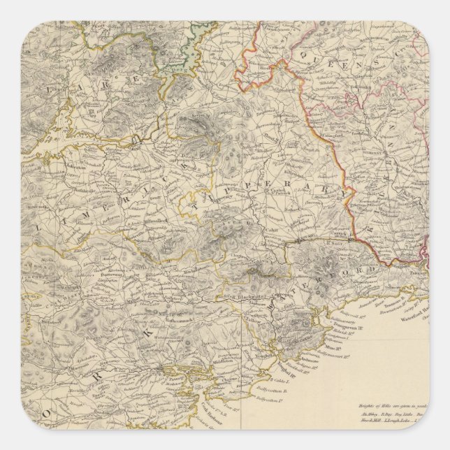 Irlandsüdblatt Quadratischer Aufkleber (Vorderseite)