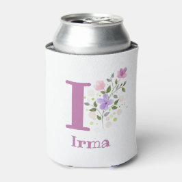 Irma Name mit floralem Design Dosenkühler
