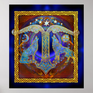 Irminsul und Wölfe Poster