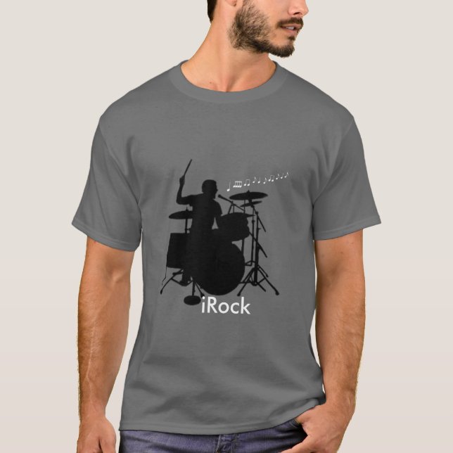 iRock Schlagzeugert-stück T-Shirt (Vorderseite)