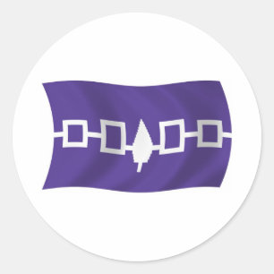 Irokesen-Konföderation Flaggenaufkleber Runder Aufkleber